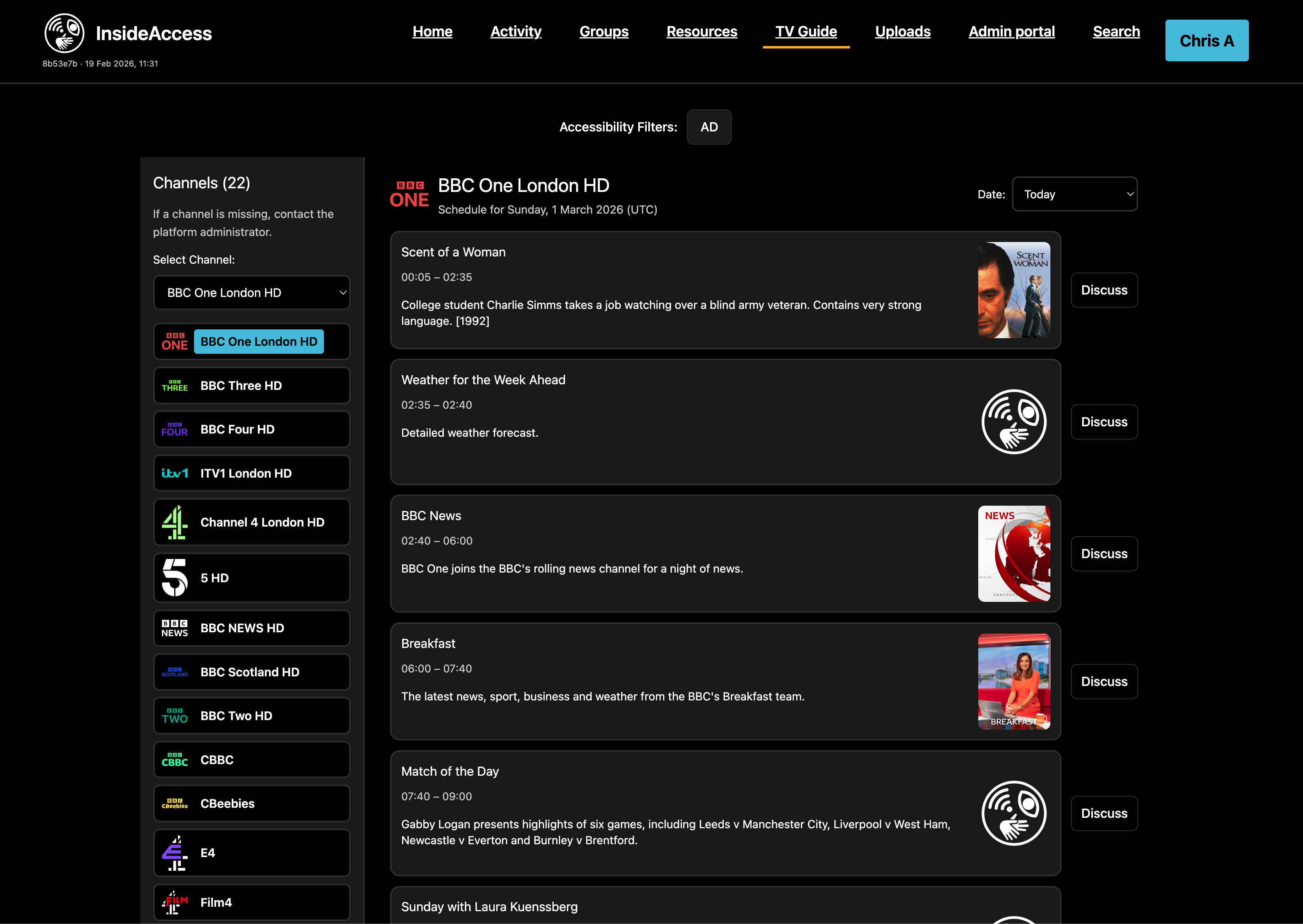 InsideAccess TV guide